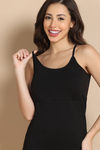 Zivame Knit Cotton Padded Camisole - Black Beauty — thumbnail 4